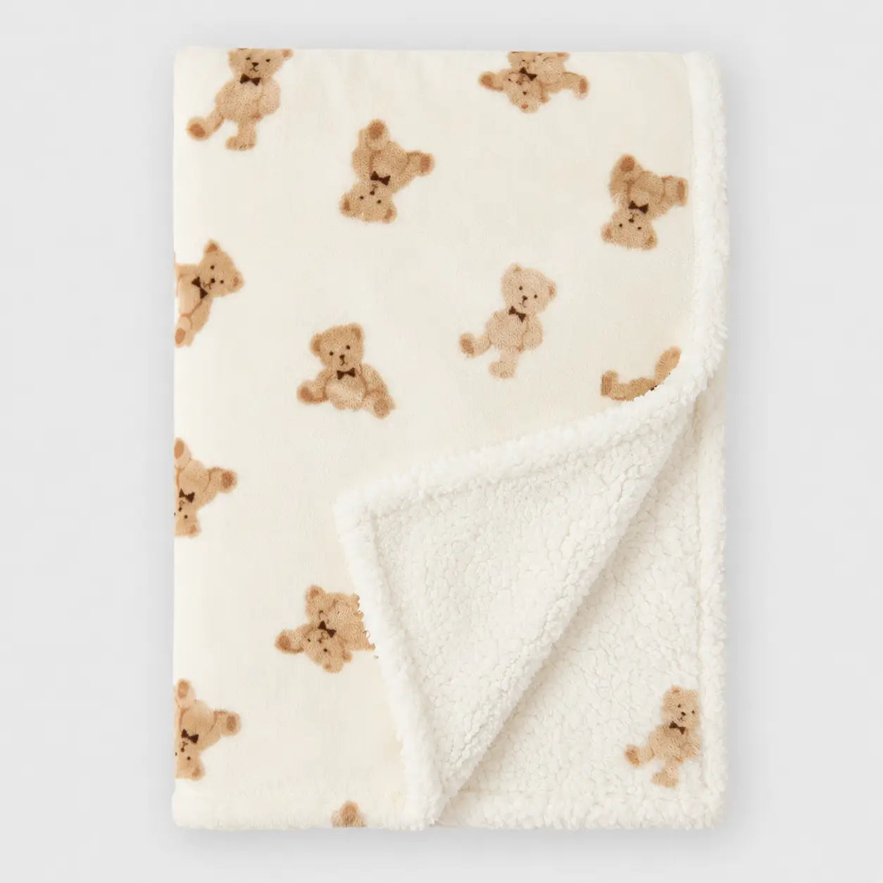 Couverture Polaire Ours Beige - Hiver 75×100 cm Berceau des Rêves Nid d'ange hiver