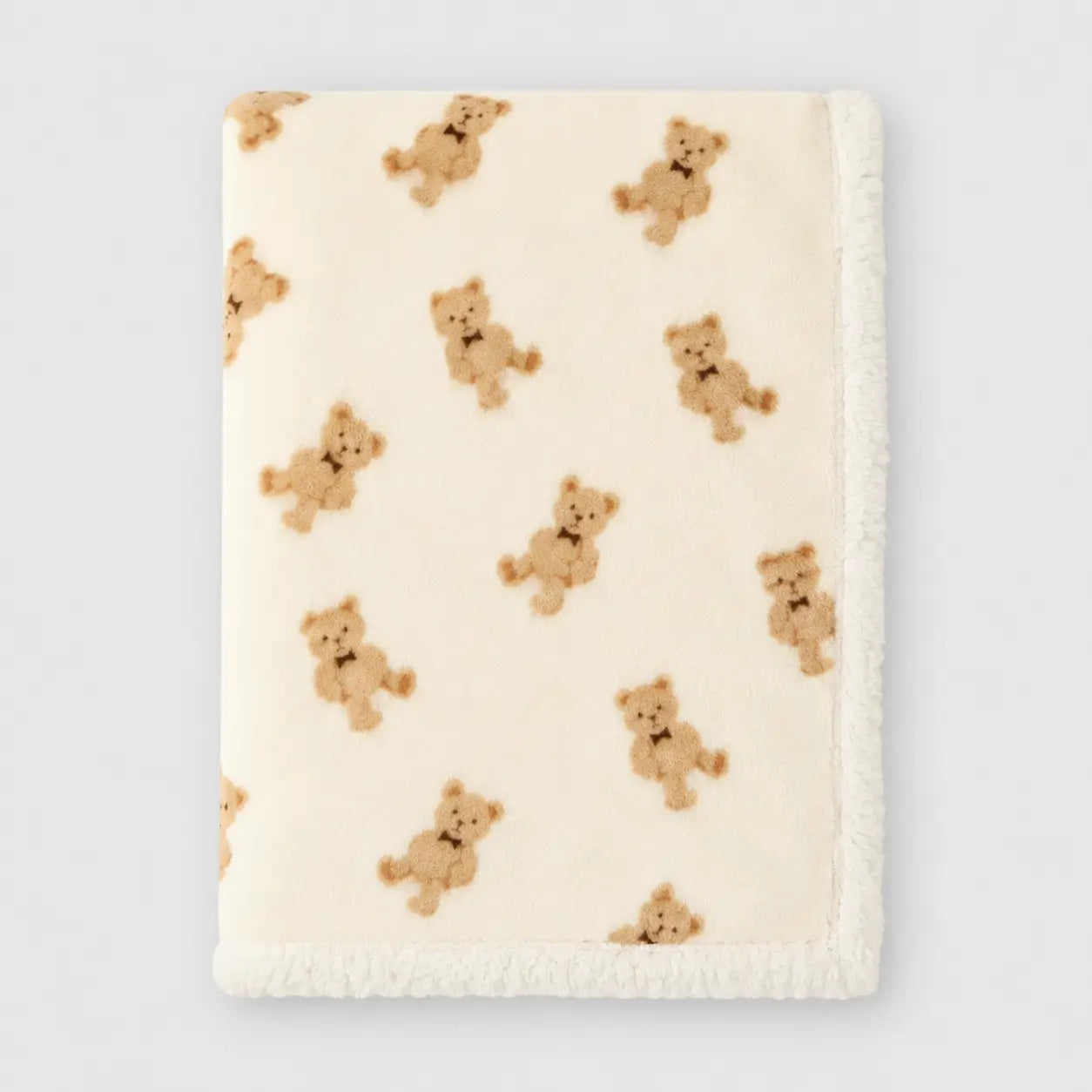 Couverture Polaire Ours Beige - Hiver 75×100 cm Berceau des Rêves Nid d'ange hiver