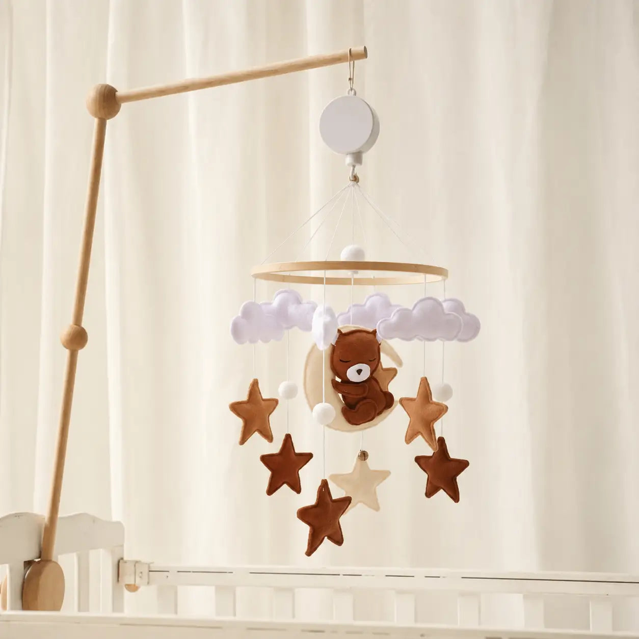 Mobile Bébé Ourson Lune Mobile + Bras Musical Berceau des Rêves Mobile bébé fille